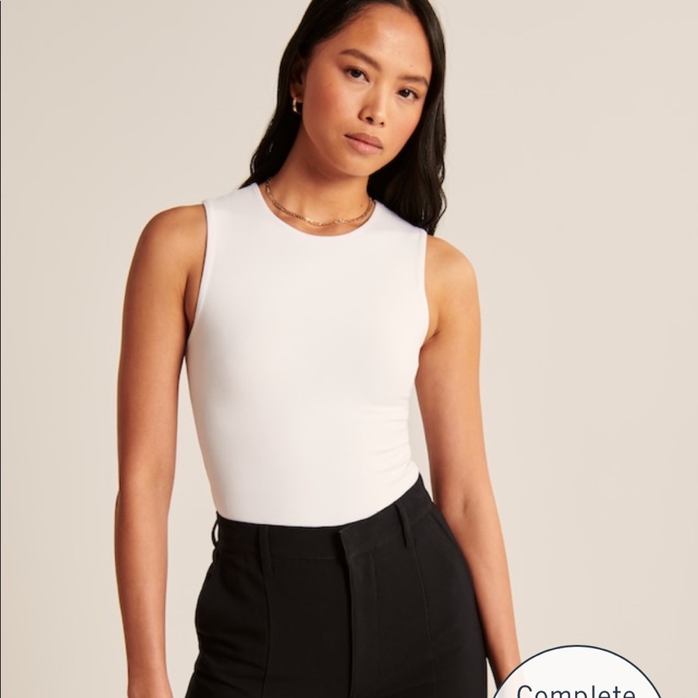Abercrombie Cotton Seamless Fabric Crew Tank Bodysuit BNWT